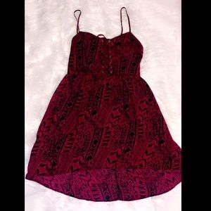 Forever 21 Burgundy/Black corset front dress